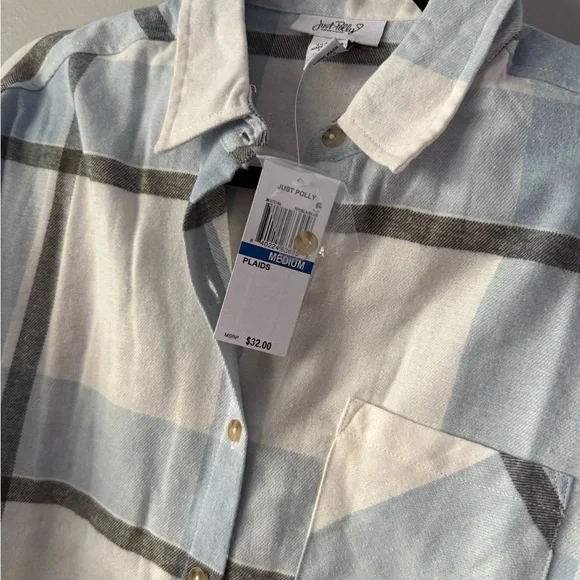 Plaid Button Down Shirts - Blue and Pink - Picture 3 of 5